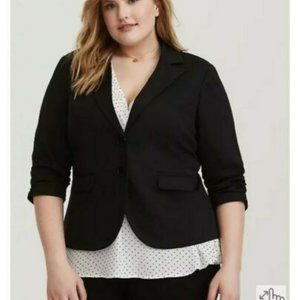 Torrid Black 3/4 Sleeve Blazer w/ Button 0